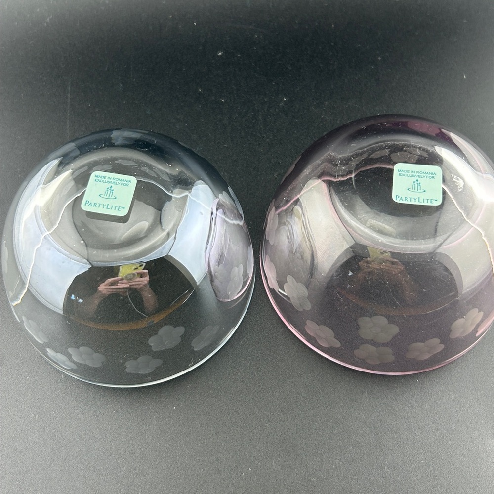 PartyLite Hydrangea Candle Holder Pair Retired NIB P19C/P7270 Set of 2 - Picture 2 of 2
